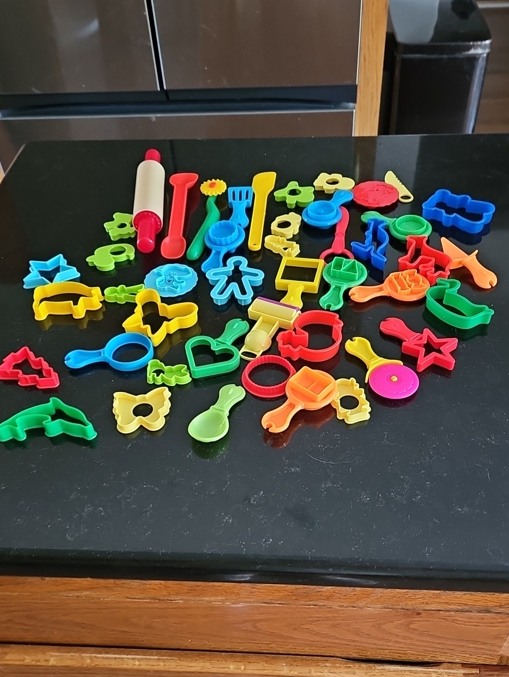 Assorted Kids Shape Cookie Cutter & Play Dough Tool Set - Multicolor